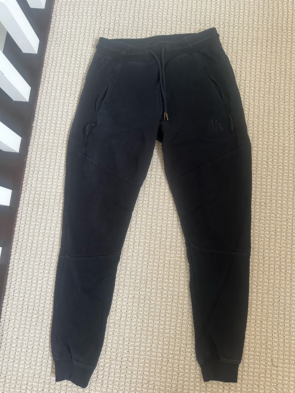 YoungLA Black Ribbed Waist Joggers